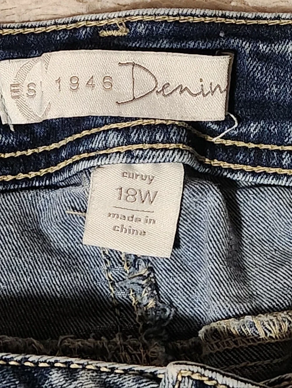Cato Womens Sz 18W Curvy Denim Jean Shorts Raw Hem  Acid Wash Long Jorts Bermuda